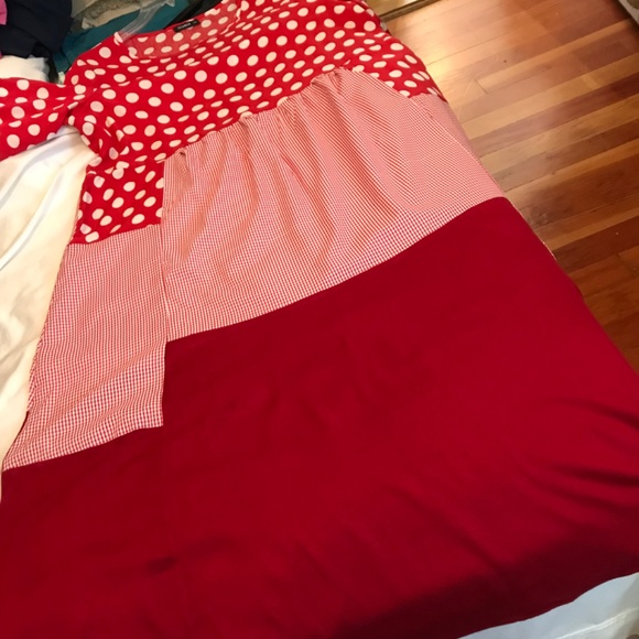 IZURIA Polka Dot Gingham Check Maxi Dress Red and White Women’s Plus Size 1X - Picture 16 of 16